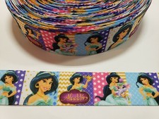 5 Yards 1" princess Jasmine Grosgrain Ribbon Hair Bow Supplies.