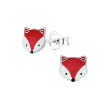 Red Fox Stud Earrings 925 Sterling Silver or Gold Finish  Cute Woodland Gift
