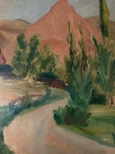 Oil Painting Panel Cardboard Landscape Mountain F Desnoyer 1950 To Identify Art