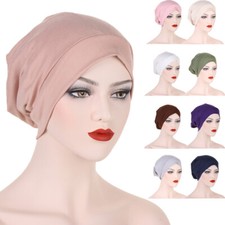 Women Turban Hijab Hat Cap Beanie Muslim Underscarf Wrap Hair Loss Bonnet Cover