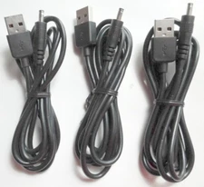 3x USB A Male to 3.5/1.35 mm Jack 5V DC Power Charger Cable Connector Cord 