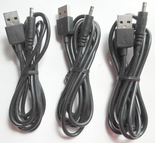 3x USB A Male to 3.5/1.35 mm Jack 5V DC Power Charger Cable Connector Cord  - Picture 1 of 3