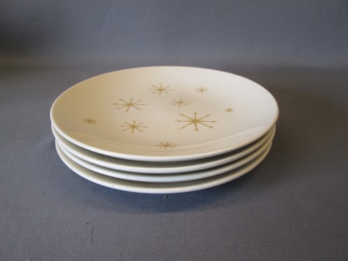 Set 4 SALAT- ODER BROTTELLER 7,25" breit STAR GLOW Royal China MCM Atomic Burst