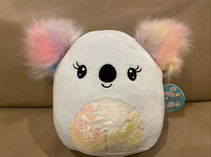 NEW Target Exclusive Kya Rainbow Koala Sequins Squishmallow 8â Plush Pillow | eBay