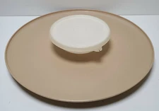 Vintage Tupperware Almond Chip and Dip N Serve Circular Tray Platter 492