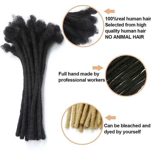 Dreadlock Human Hair Extensions Real Indian Hair Hand Tied Permanent Loc Hair - Picture 7 of 39