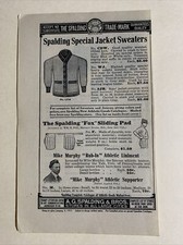 Spalding Jackets Sweaters & Cleats Shoes 1910 Baseball 4X6 Advertisement
