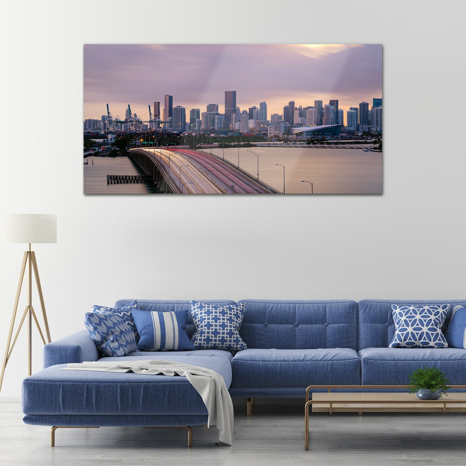 Tempered Glass Print Home Large Kitchen Photo 140x70 Panorama of Miami City eBay