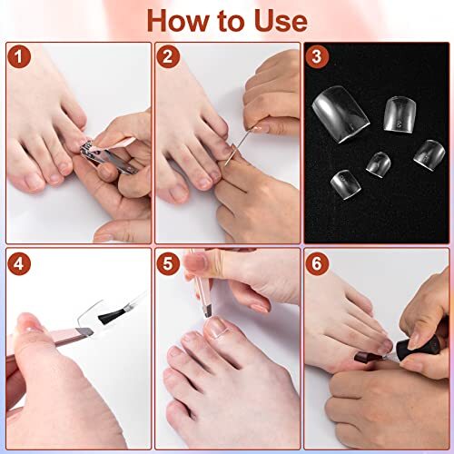 500 Pcs False Toenails Artificial French Acrylic Clear Toe Clear short 500 - Picture 5 of 7
