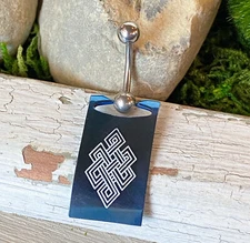 Blue Shield W/ Design Belly Ring Navel Piercing Pierced Naval Body Jewelry