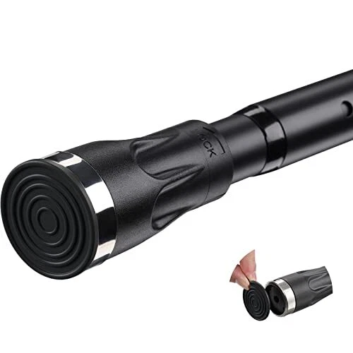 Tension Curtain Rod 48 to 84 inch Adjustable Heavy Duty black