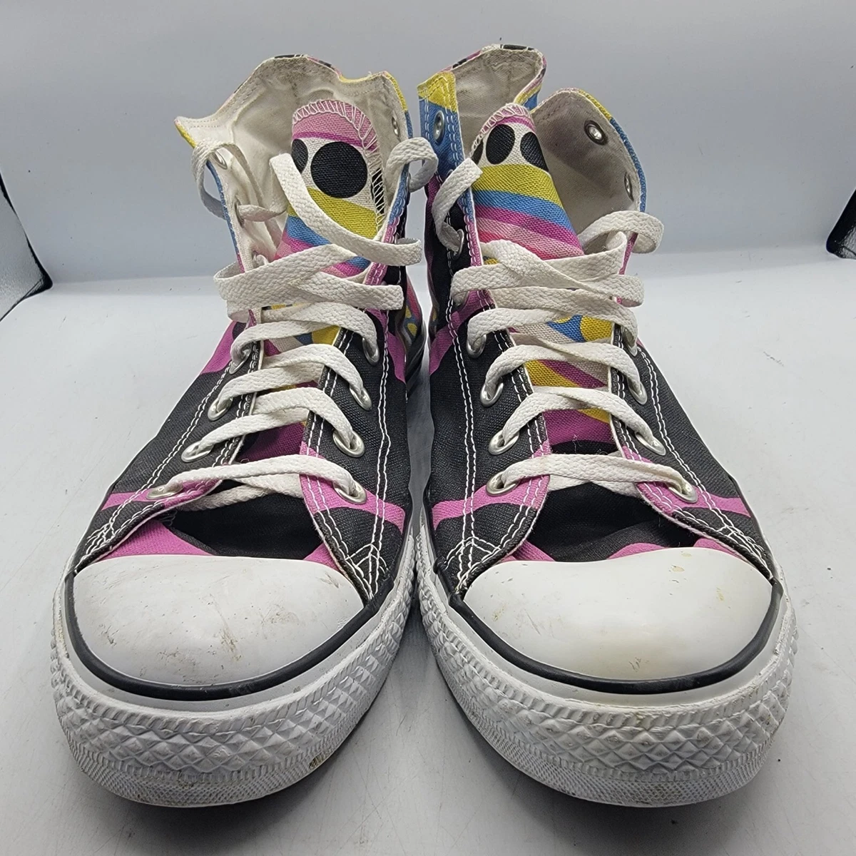 Converse All Stars Mens Size 11 Multicolor High Tops Funky Paint Pattern Shoes