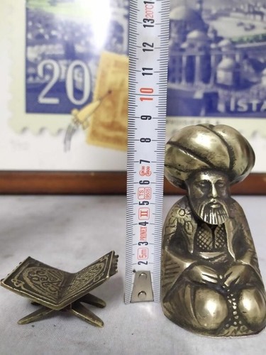 Nasreddin Hoca Solid Brass Figurine – Vintage Turkish Folk Art Statue Decor - Picture 7 of 7
