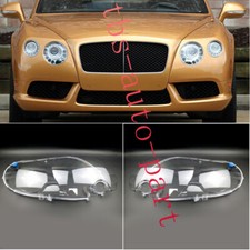 Fit For Bentley Continental GT GTC 2012-2017 LH&RH Headlight Lens Cover+Glue