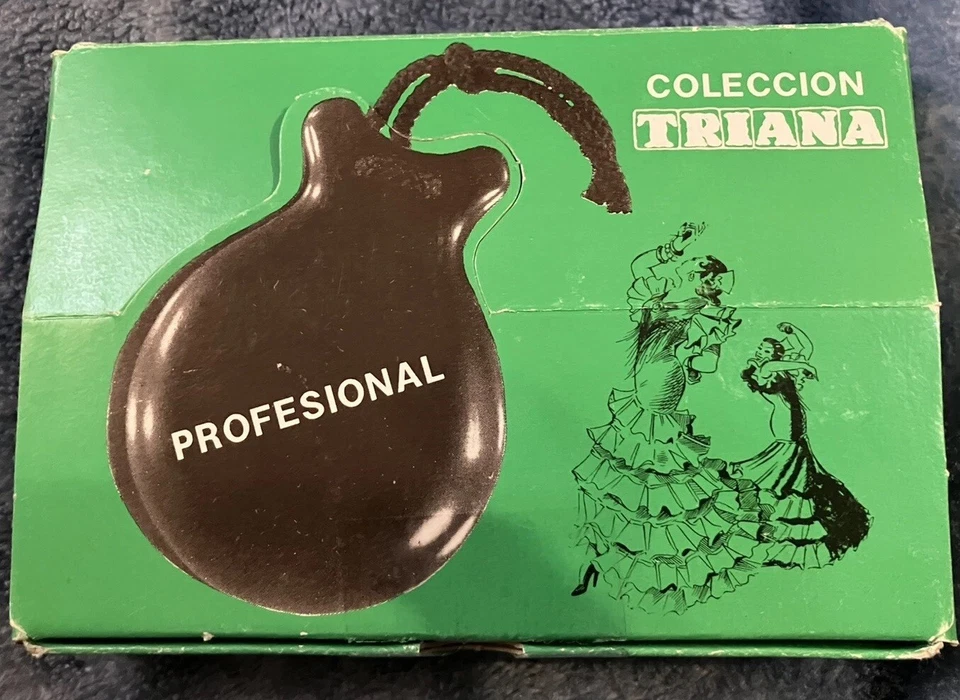 * Castanets Pr Professional Wood Spain Castanuelas Triana Coleccion Original Box - Image 2 of 4