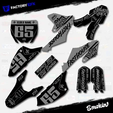 Black Gray Smokin Camo Graphics Kit fits 18-24 Yamaha YZ65 YZ 65 Decals Sticker
