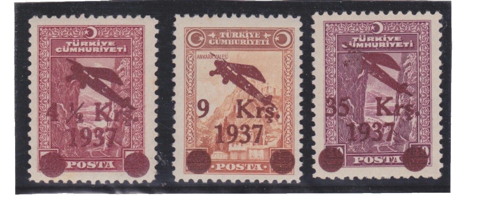 Aviation Air Mail Turkish Stamps