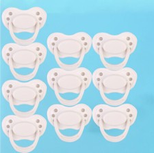 10PCS Magnetic Pacifiers White Soother Dummy for Reborn Baby Dolls DIY Gift Xmas