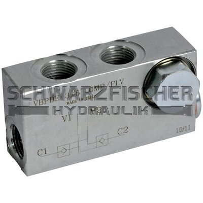 Hydraulik-Sperrblock VBPDE – Entsperrbares Rückschlagventil, Doppeltwirkend, Von Schwarzfischer Hydraulik