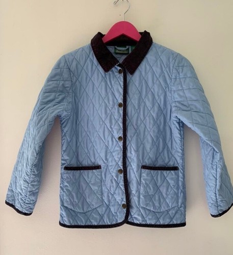 Girls LL Bean Quilted Riding Jacket-L-14/16-Blue-Fall-EUC-Layering - Picture 3 of 5