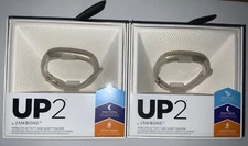 TWO Jawbone UP2 Sleep & Activity Fitness Tracker Bluetooth Wristband Silver NEW