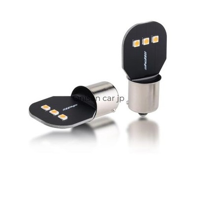 M's Basic by IPF LED Turn Signal Bulbs PLATE Series S25 Amber 260 Lumens 150°