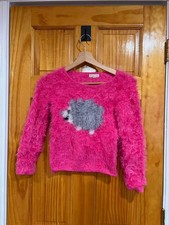 Tucker  Tate Pink Fuzzy Hedgehog Sweater Girls Size 8