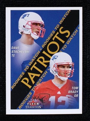 2000 Fleer Tradition Rookies to Watch Tom Brady Dave Stachelski #352 w9u