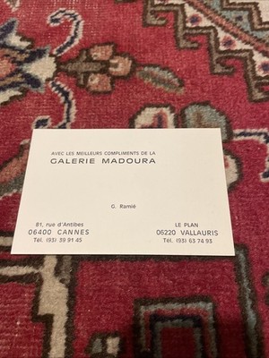 GALERIE MADOURA RUAMIÉ KERAMIK KORRESPONDENZKARTE 1970 PROVENIENZ KLERUS