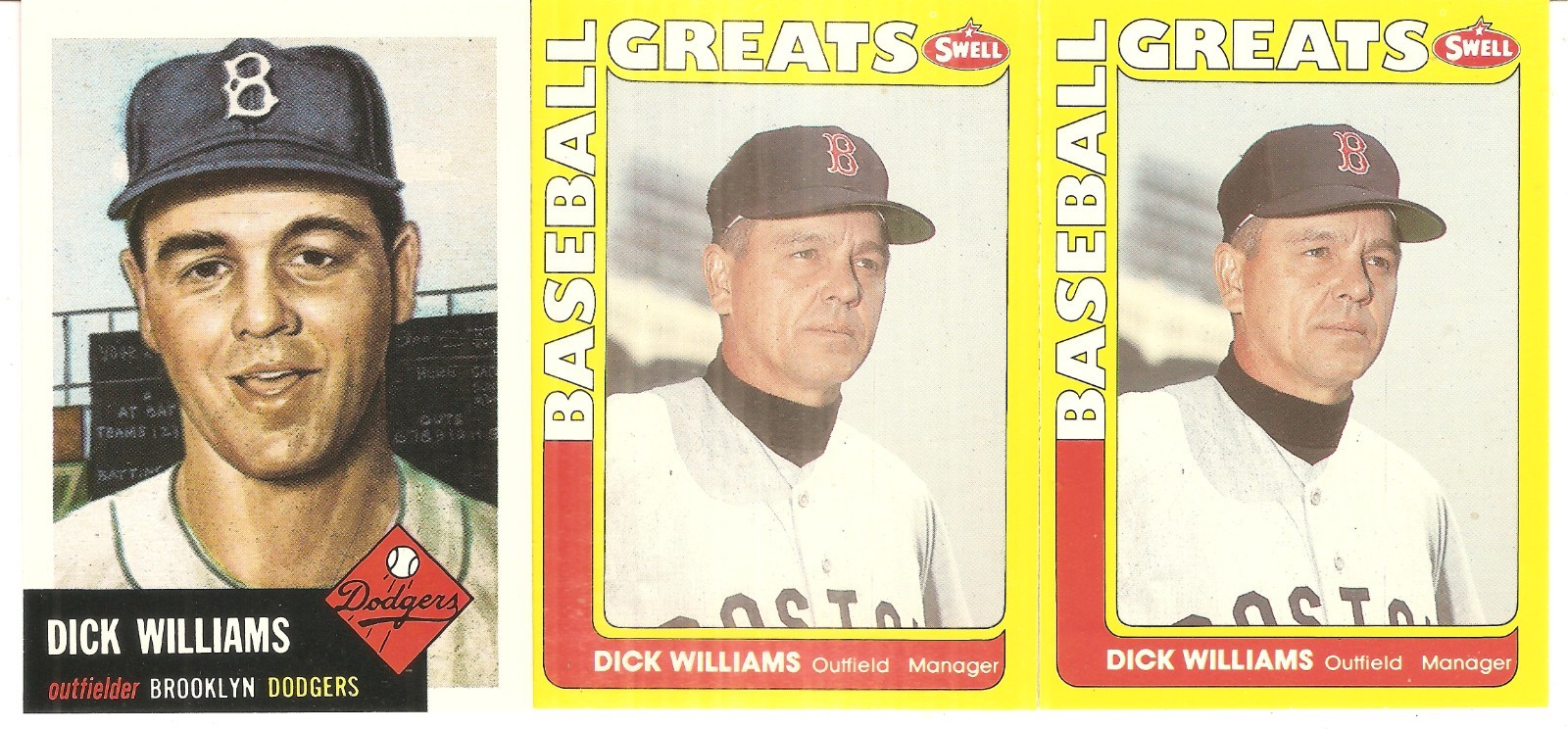3 CARD DICK WILLIAMS BASEBALL CARD LOT 14