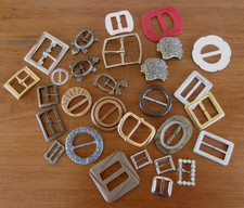 BELT BUCKLES - Lot of 29 Vintage Buckles, Strap Modern Vintage Plastic Metal Mix