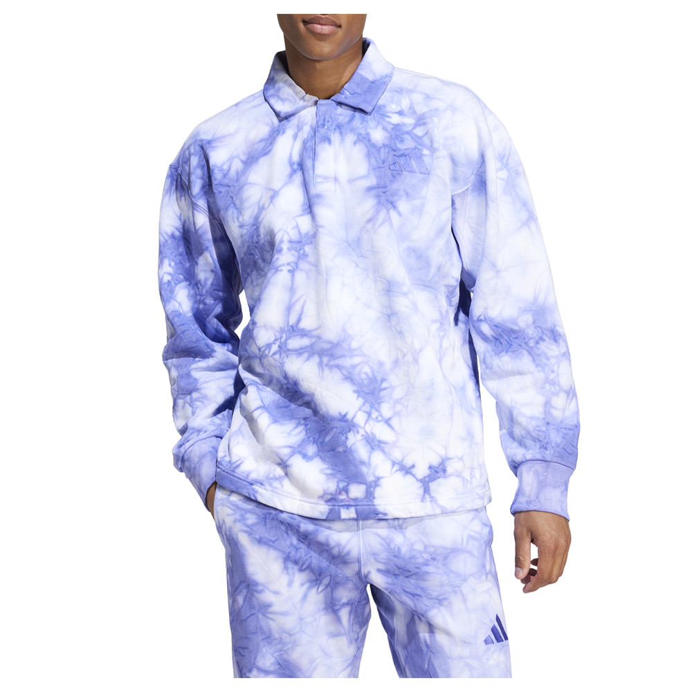 Adidas All Season TieDye Long Sleeve Polo Shirt Mens Blue Casual IY6587-A 2890₽