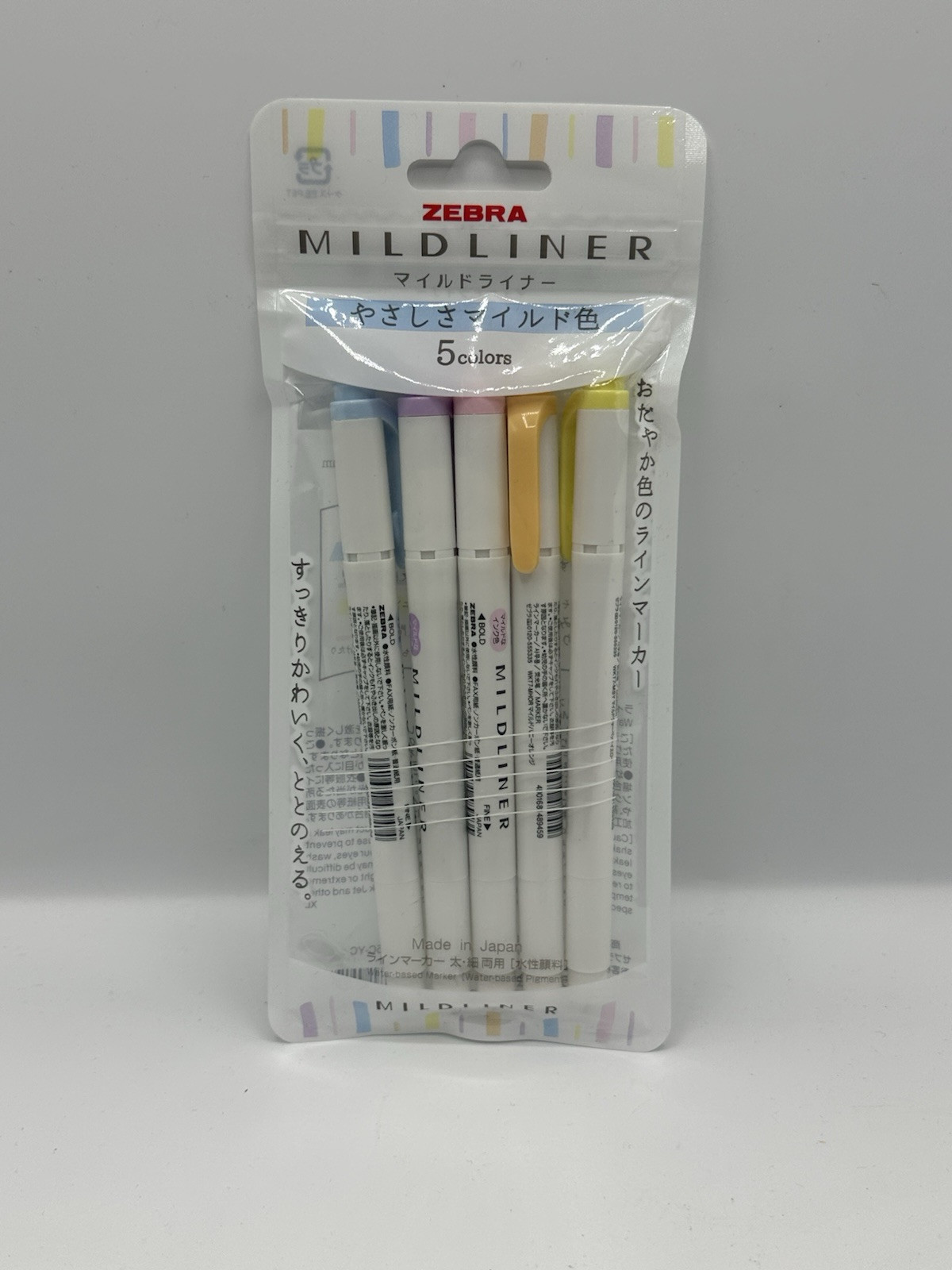Zebra Mildliner Highlighters Yasashisa Mild 5 Colors Set WKT7-5C