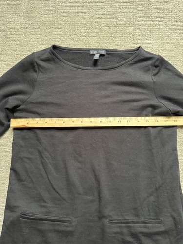 Eileen Fisher Black Simple Classic Minimalist Dress StretchFleece lined Sz Small - Picture 10 of 12