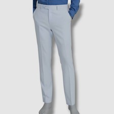 Bar III Men Blue Slim-Fit Linen Suit Pants Size 38W 30L