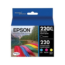 Epson T220 Black High Yield and Cyan/Magenta/Yellow Standard Yield Ink Cartridge