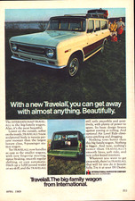 International Harvester Travelall Car Truck Family Wagon Vintage Print Ad 1969