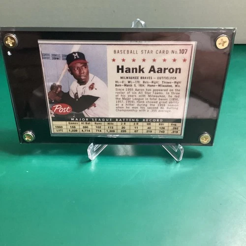 1961 Post Style Hank Aaron Variation Braves Black Display