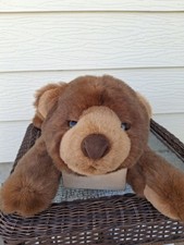 Vtg Commonwealth Large Plush Brown Bear 24" Laying Down with tag