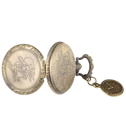 Orologio da tasca Taurus Ores scheletro quarzo orologio da tasca vintage con catena - Foto 11 di 22