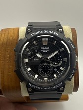 Casio MCW-200H-1AV Heavy Duty Chronograph Watch Black Carbon Dial 100M NEW W/BOX