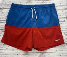 Chubbies Swim Trunks Shorts Mens Large Blue Red Colorblock Lined Made In USA