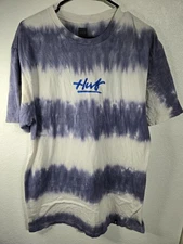 HUF T-Shirt Mens Size Large Blue Retro Cloud Designer Tee Shirt Embroidered Logo