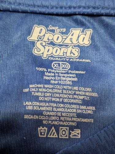 Pro-Ad Sports-NWT FINDLAY TROJANS blue/white short sleeve Tee womans sz XL - Picture 4 of 4