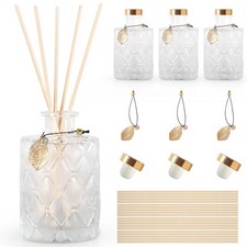 Glass Reed Diffusers Bottles for Home, Diffuser Bottles with 20PCS Reed Diffu...