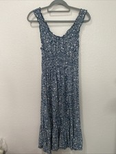 Patrons of Peace Blue Paisley Sleeveless Peasant Dress Size Medium