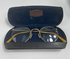 Vintage Ful-Vue Gold Full Engraved Rim Eyeglass Spectacle With Case 10-12 GF