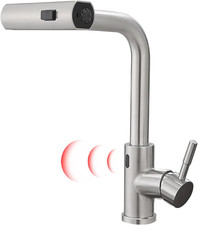 GIMILI Touchless Kitchen Faucet with Pull down Sprayer, 15  Hight Brushed Nickel
