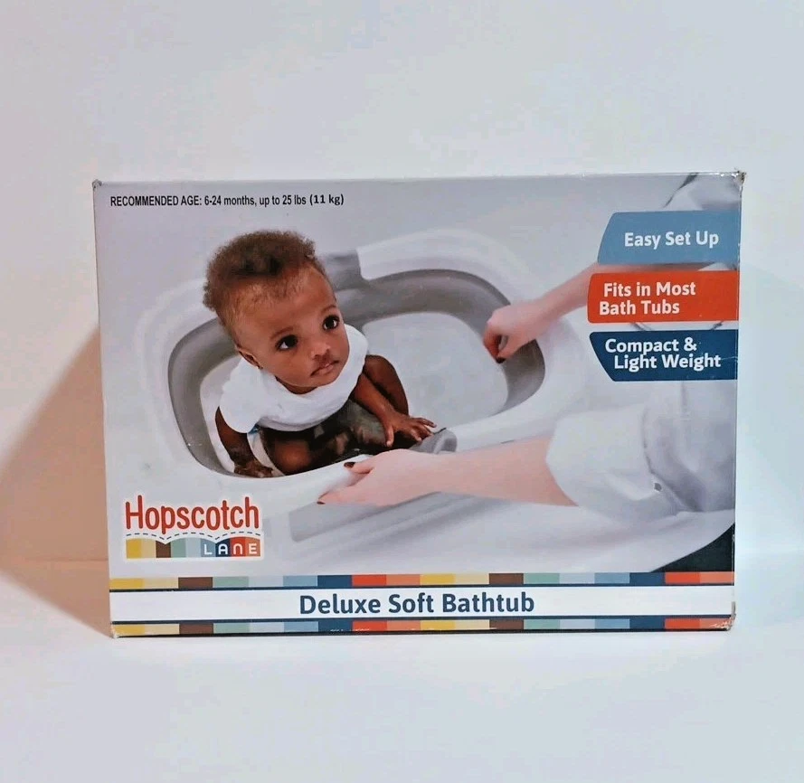Hopscotch Lane Deluxe Soft Baby Toddler Bathtub Collapsible Travel Gray 6+ Month