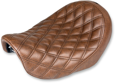 SADDLEMEN Fits Renegade Solo Seat - Lattice Stitched - Brown - Dyna '06-'17